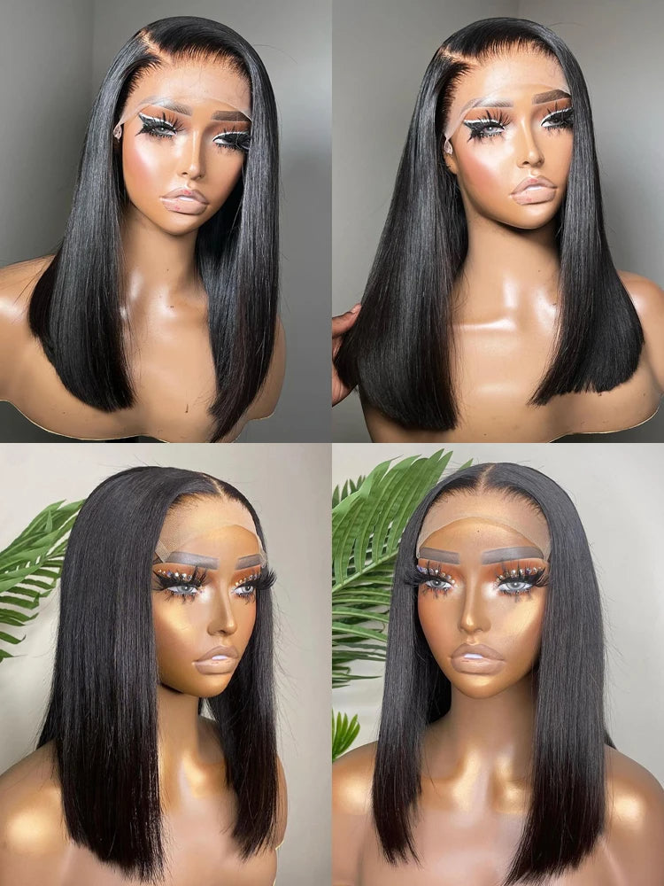 Remy 100% Real Wig, Short Water Bob Wig Brazilian Natural Wave