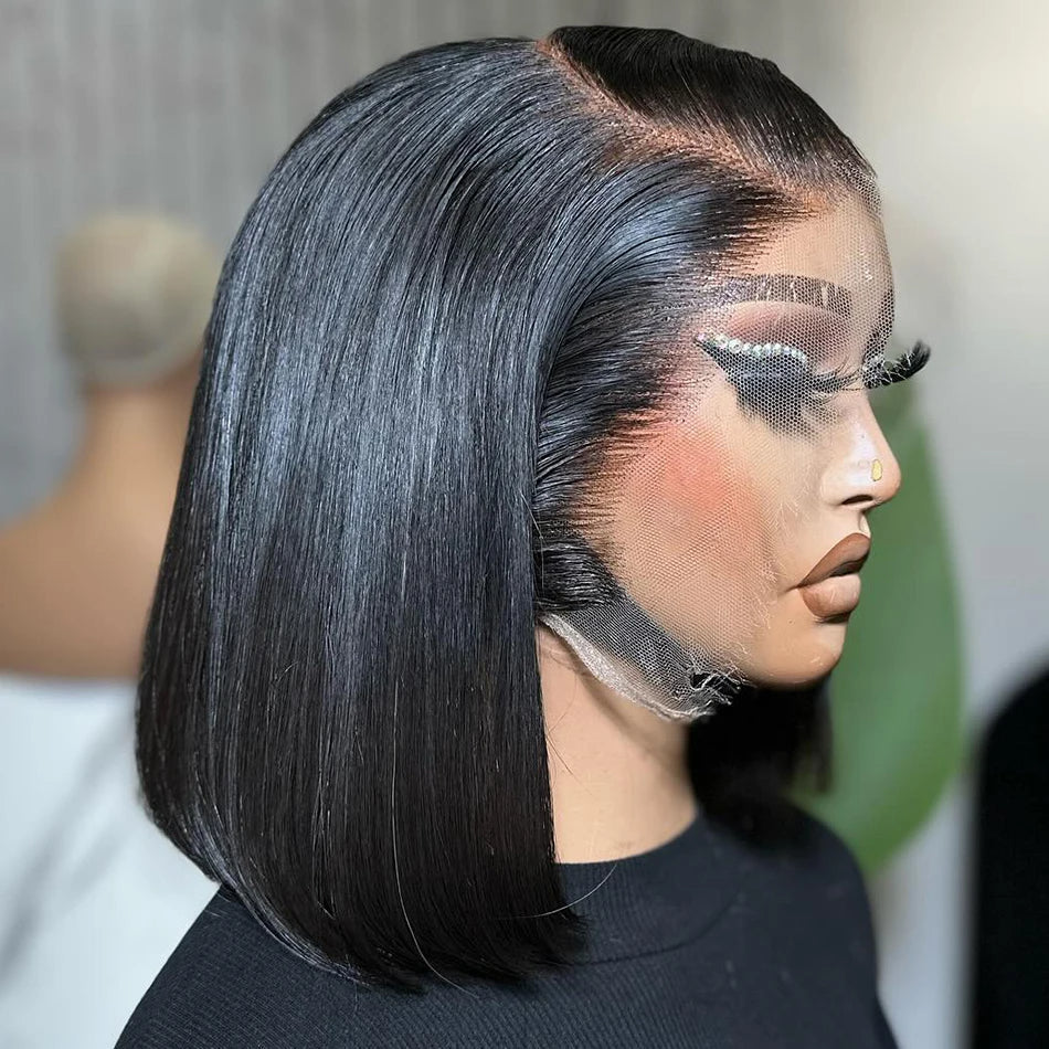 Remy 100% Real Wig, Short Water Bob Wig Brazilian Natural Wave