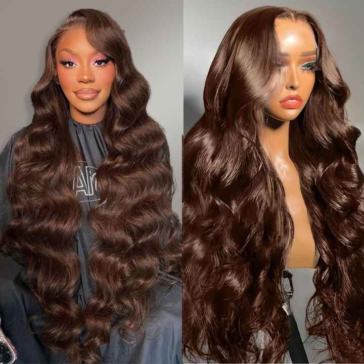 Brown Remy Human Hair 13x4 HD Lace Glueless Wig Ultra Double Pull Raw