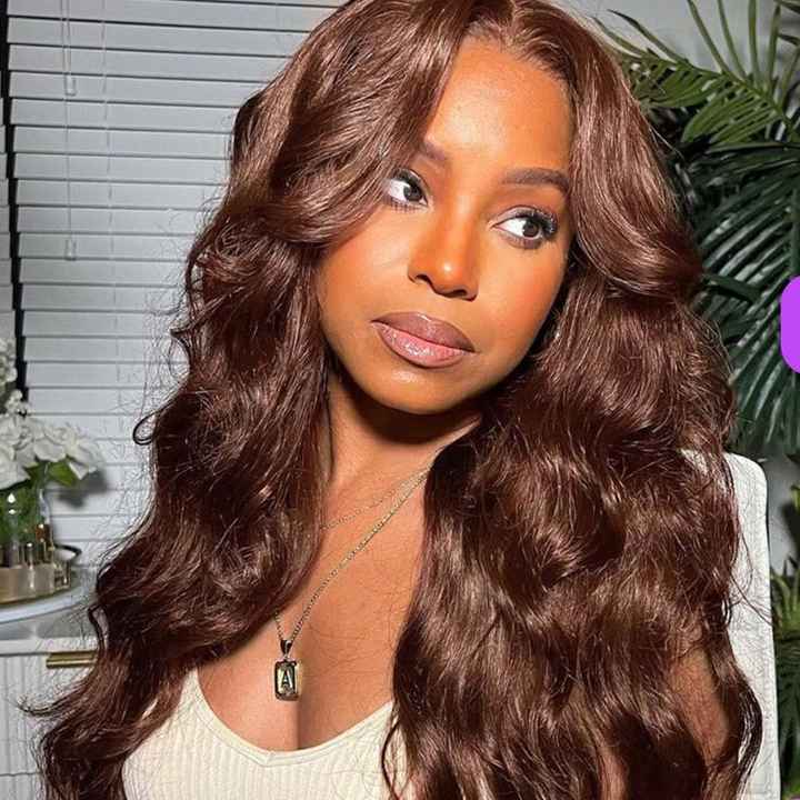 Brown Remy Human Hair 13x4 HD Lace Glueless Wig Ultra Double Pull Raw