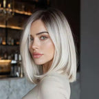 Lace Platinum Women's Wigs Imported Silk Chemical Fiber Smooth Natural Short Straight Hair Headpieces