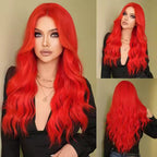Red Wig Lace Front Wigs Women Body Wave Pre Pulled Baby Hair Synthetic
