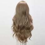 Popular Fashion Hair Synthetic Wig Europe and America Beige Large Wave High Temperature Silk Wig for Black Women