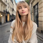 2025 Popular Fashion Wigs African Wigs Full Bangs Brown Long Straight High Temperature Silk Synthetic