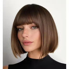 2025 new burst fashion wig female gradient gray straight hair high temperature