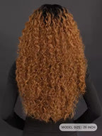Blonde Lace Front Wig African Curly Black Women's Middle Part Light Brown