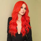 Red Wig Lace Front Wigs Women Body Wave Pre Pulled Baby Hair Synthetic