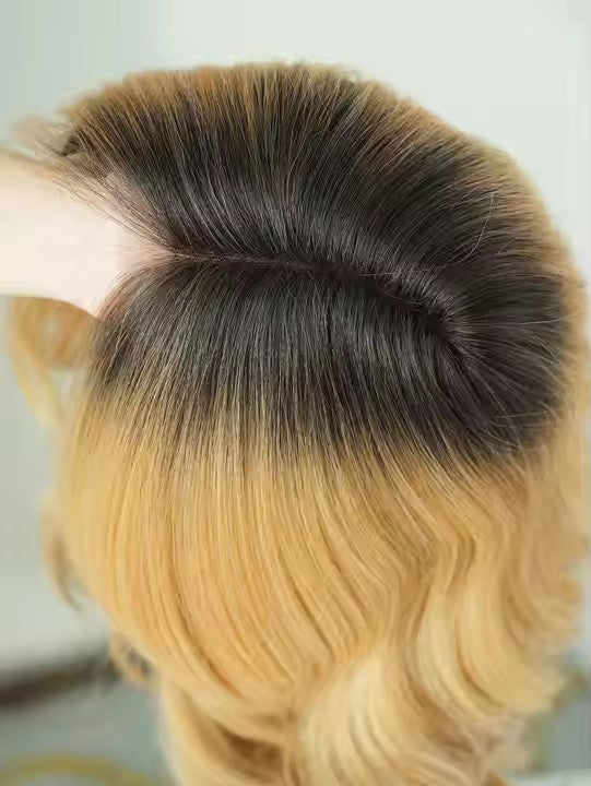 Blonde Lace Front Wig Bob Short Loose Wave HD Sheer Lace