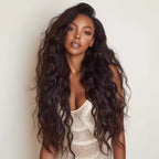 Heat Resistant Synthetic Wig Black Lace Wavy Women's