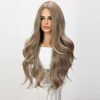 Popular Fashion Hair Synthetic Wig Europe and America Beige Large Wave High Temperature Silk Wig for Black Women