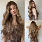 Fashion Wigs Synthetic Wigs Future Fiber Brown Highlights Dye Gradient