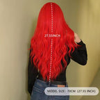 Red Wig Lace Front Wigs Women Body Wave Pre Pulled Baby Hair Synthetic